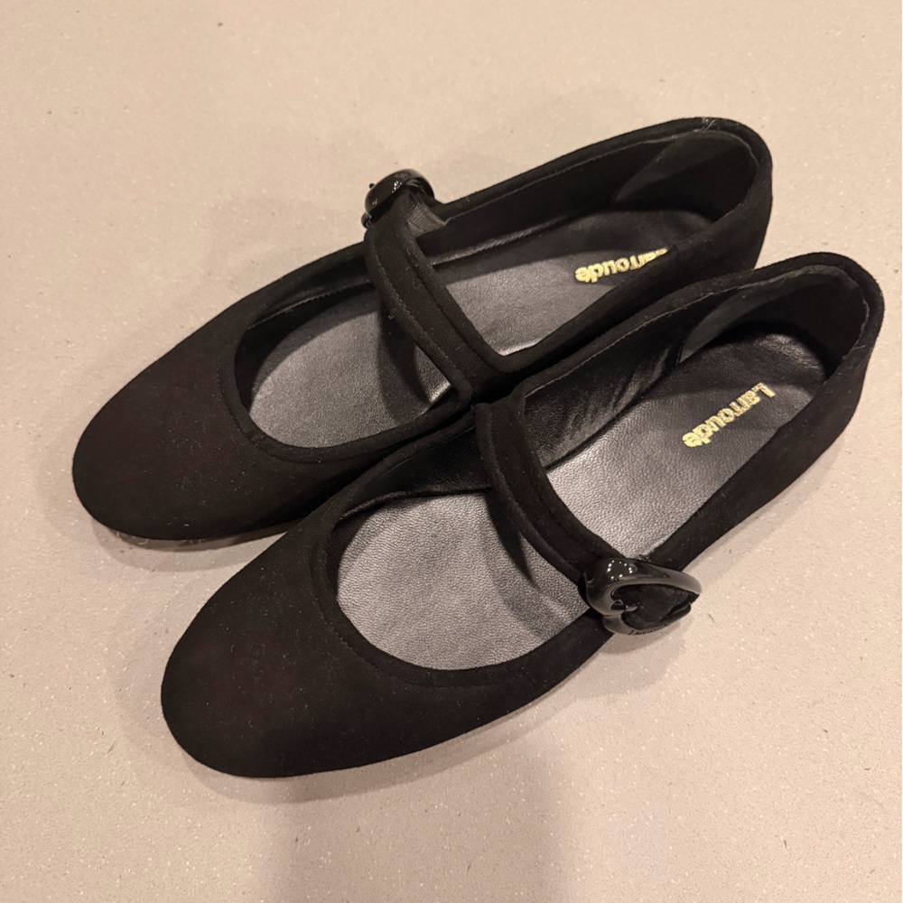 Larroude Black Mary Jane Flats